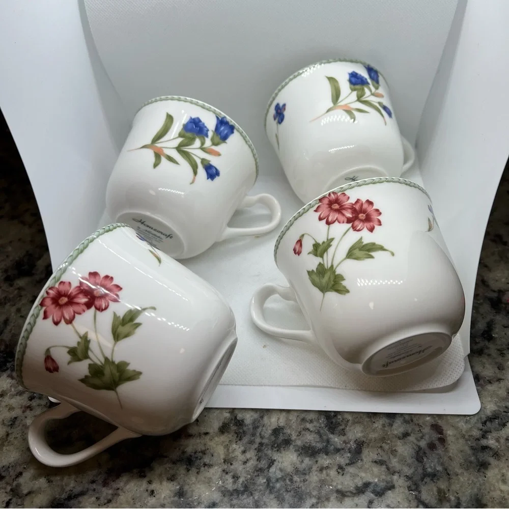 Homecraft by Noritake Summer Estate Coffee Tea Cups set of 4